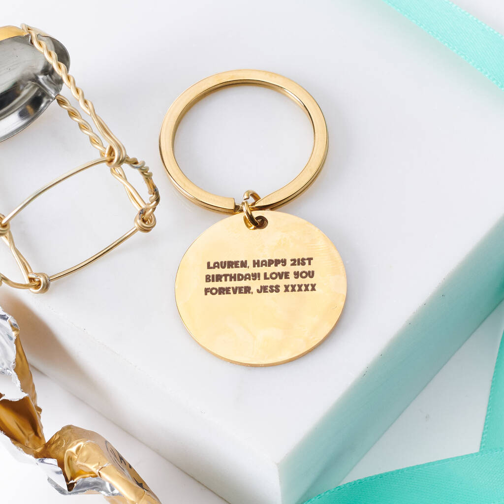 Oakdene Designs Keyrings Personalised Funny Prosecco Metal Keyring