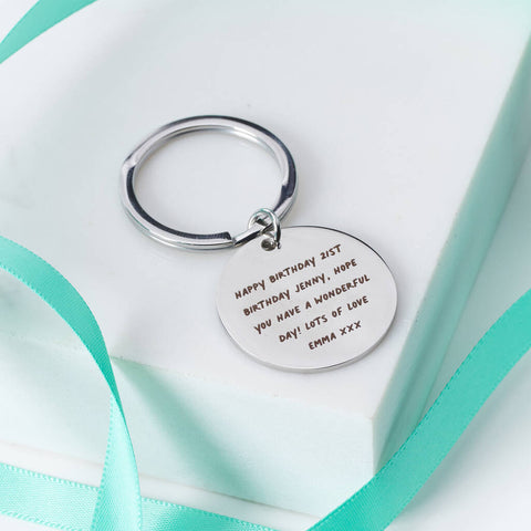 Oakdene Designs Keyrings Personalised Positive Metal Key Ring