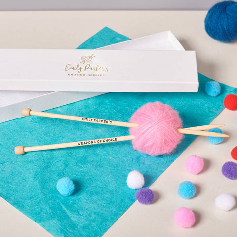 Oakdene Designs Knitting Needle Personalised Knitting Needles With Box