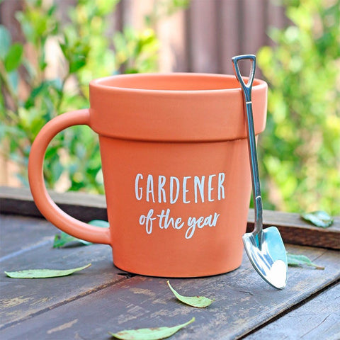 Oakdene Designs Mugs Gardener Of The Year Pot Mug And Shovel Spoon