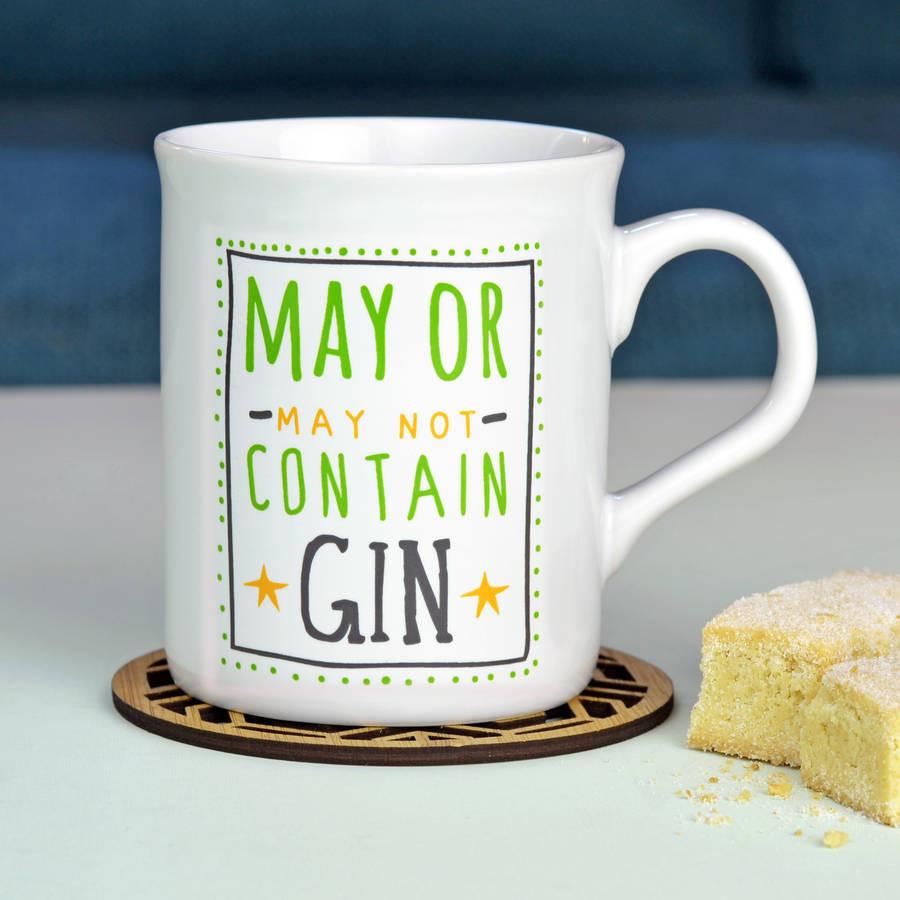 'May Contain Gin' Ceramic Mug - Oakdene Designs - 1