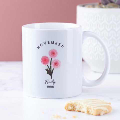 Oakdene Designs Mugs Personalised Birth Flower Mug