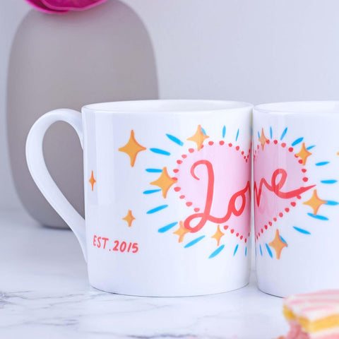 Oakdene Designs Mugs Personalised Couples Matching Love Mug Set