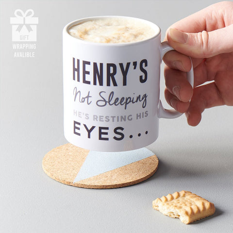 Oakdene Designs Mugs Personalised 'Resting His Eyes' Ceramic Mug