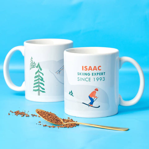Oakdene Designs Mugs Personalised Ski and Snowboard Expert Mug