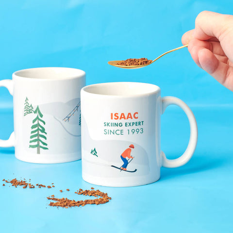 Oakdene Designs Mugs Personalised Ski and Snowboard Expert Mug