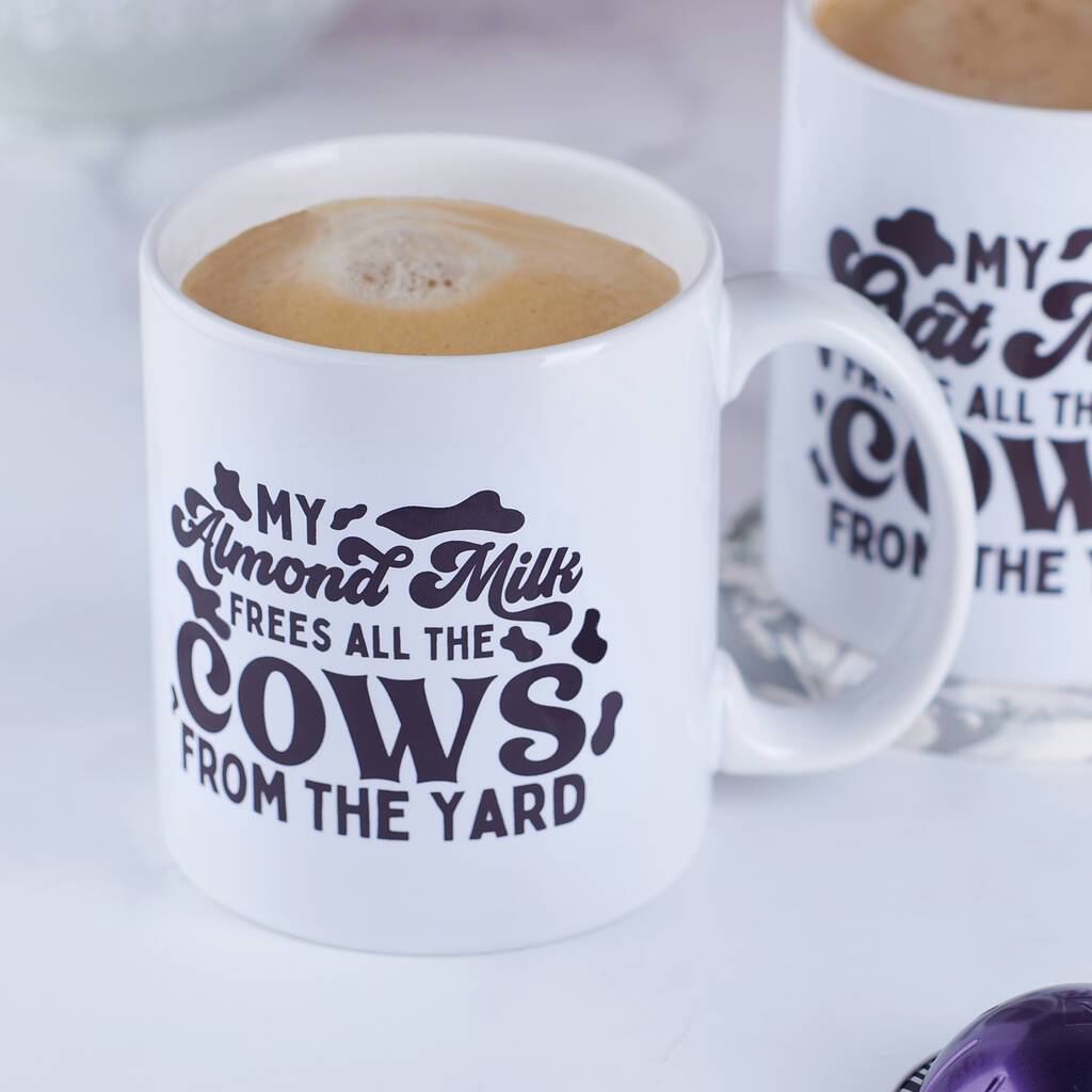 Oakdene Designs Mugs Personalised Vegan Plant Milk Cow Mug