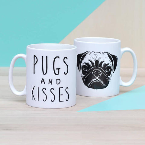 'Pugs And Kisses' Ceramic Mug - Oakdene Designs - 1