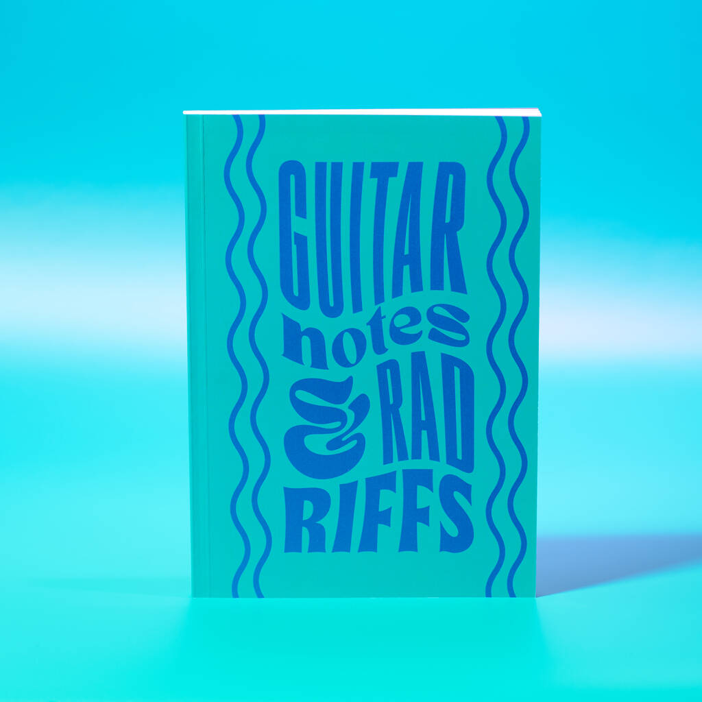 Oakdene Designs Notebooks Blue Guitar Notes And Rad Riffs Notebook
