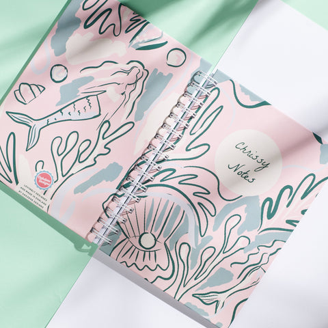 Oakdene Designs Notebooks Personalised Abstract Mermaid Notebook