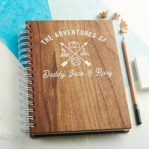 Oakdene Designs Notebooks Personalised 'Adventures Of' Walnut Hobby Notebook