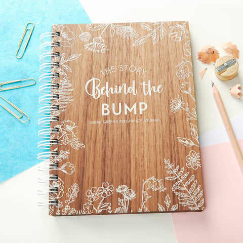 Oakdene Designs Notebooks Personalised 'Behind The Bump' Walnut Pregnancy Journal