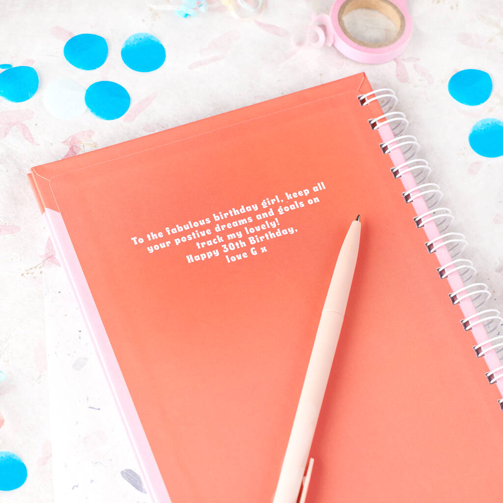 Oakdene Designs Notebooks Personalised Birthday Positive Yearly Planner