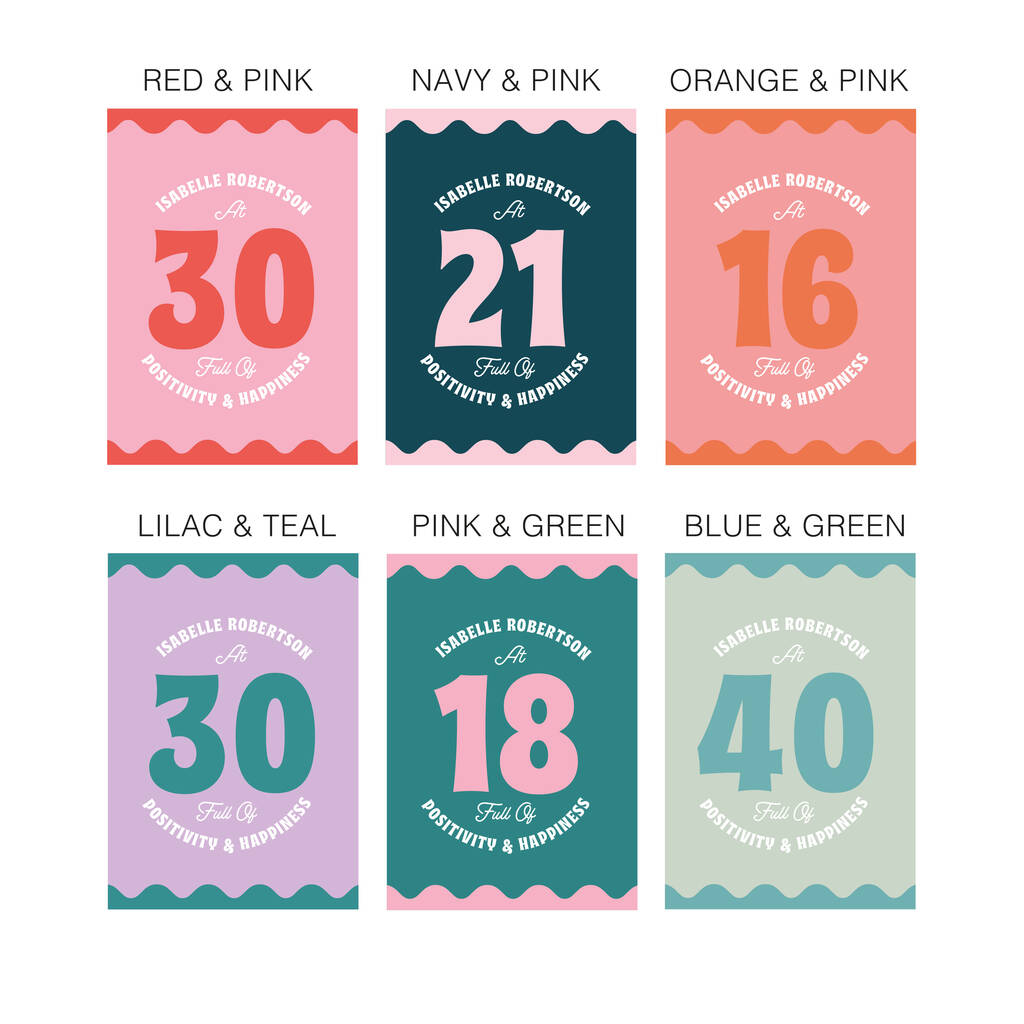 Oakdene Designs Notebooks Personalised Birthday Positive Yearly Planner