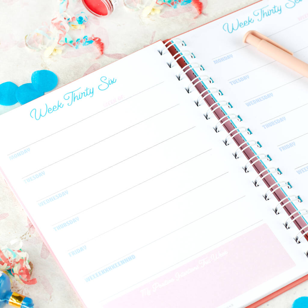 Oakdene Designs Notebooks Personalised Birthday Positive Yearly Planner