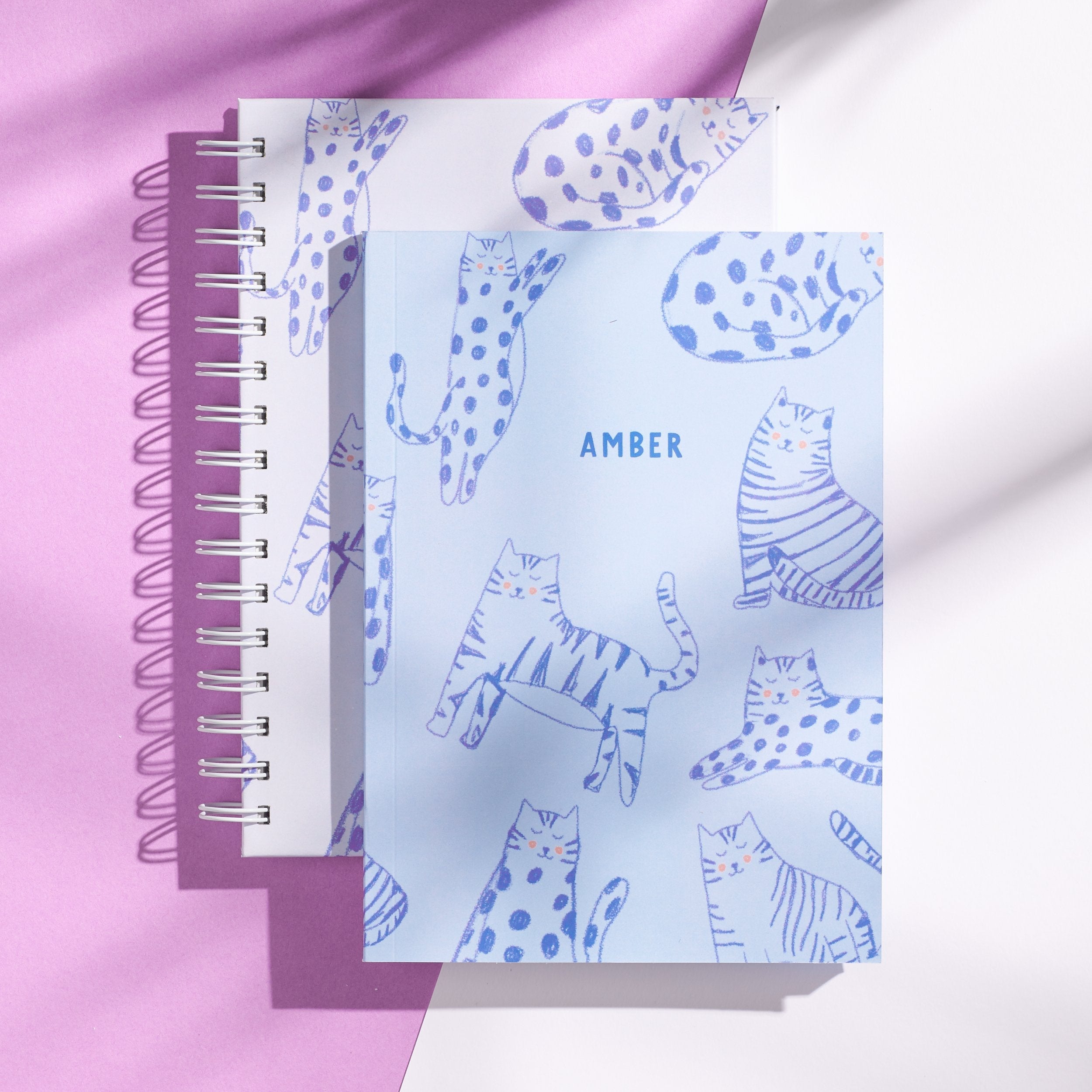 Oakdene Designs Notebooks Personalised Cat Print Notebook