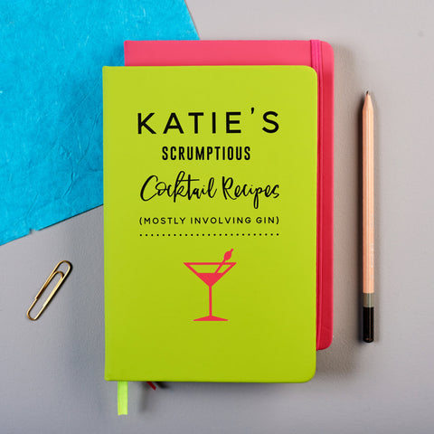 Oakdene Designs Notebooks Personalised Cocktail Recipe Notebook