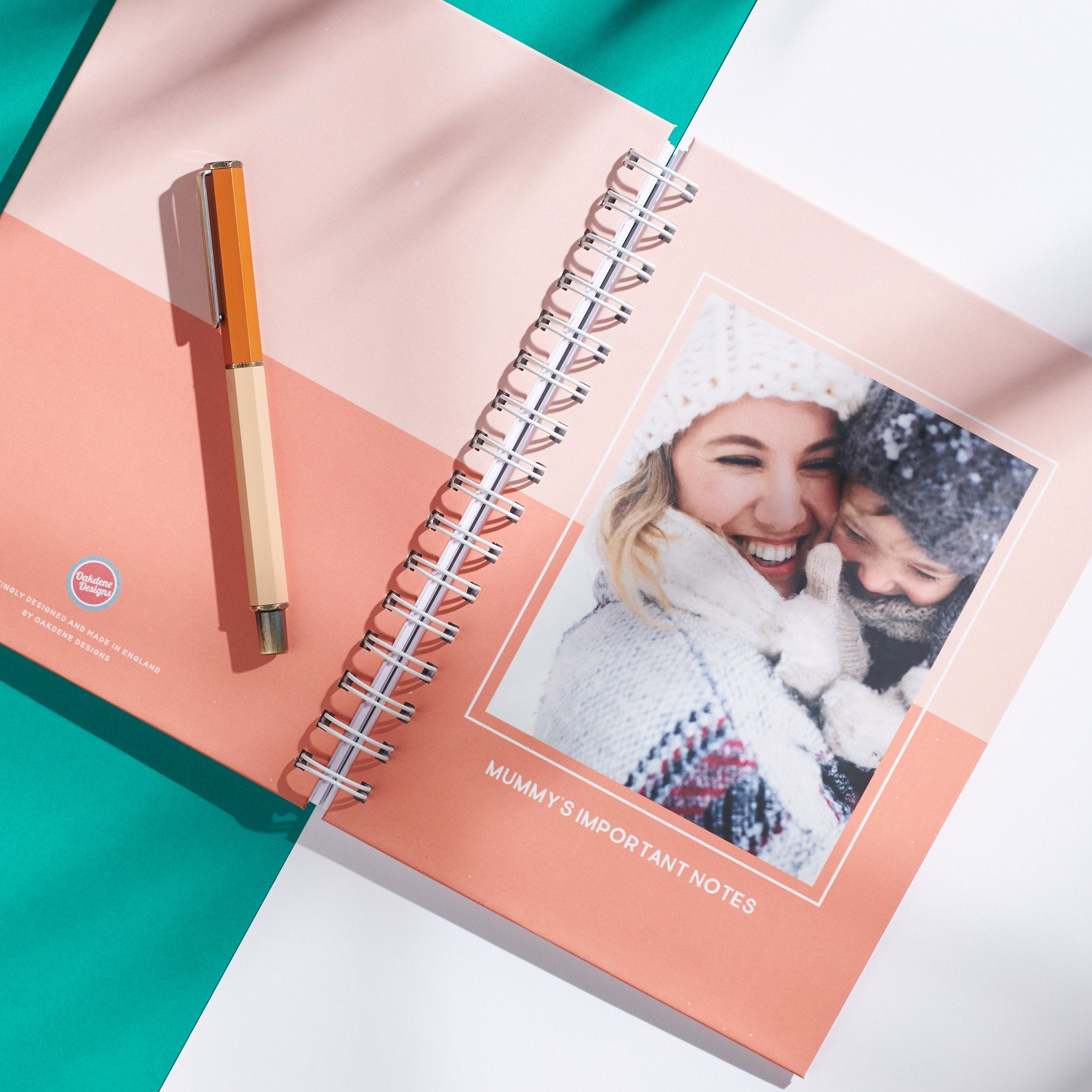 Oakdene Designs Notebooks Personalised Colour Block Photo Notebook