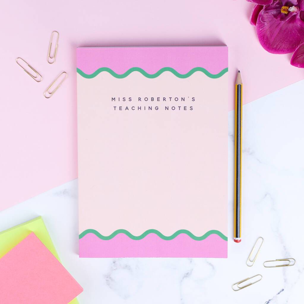 Oakdene Designs Notebooks Personalised Colourful Scallop Notebook Planner
