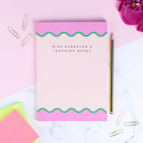 Oakdene Designs Notebooks Personalised Colourful Scallop Notebook Planner