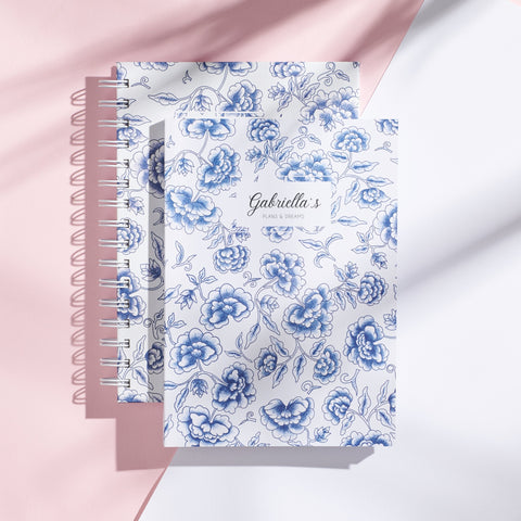Oakdene Designs Notebooks Personalised Floral Chinoiserie Notebook