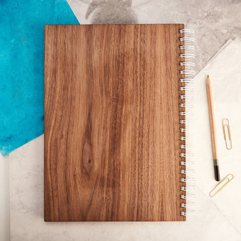 Oakdene Designs Notebooks Personalised Gold Botanical Walnut Wedding Guest Book