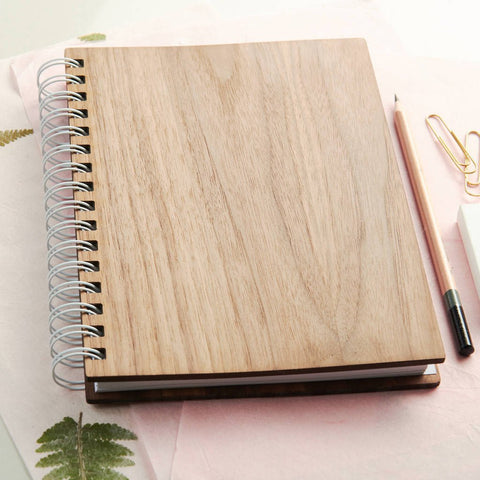 Oakdene Designs Notebooks Personalised Gold Ideas Walnut Notebook