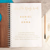 Oakdene Designs Notebooks Personalised Gold Walnut Heart Wedding Guest Book