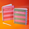 Oakdene Designs Notebooks Personalised Jumbo Striped Scallop Wooden Wirebound Notebook