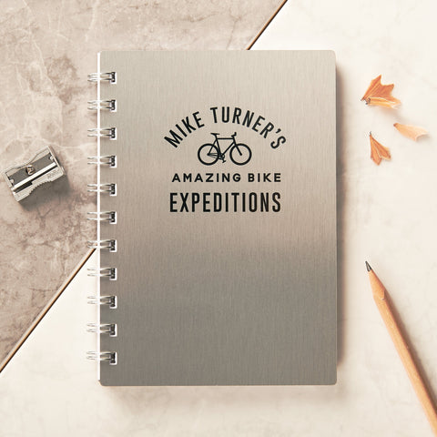 Oakdene Designs Notebooks Personalised Metal Bike Expeditions Pocket Notebook