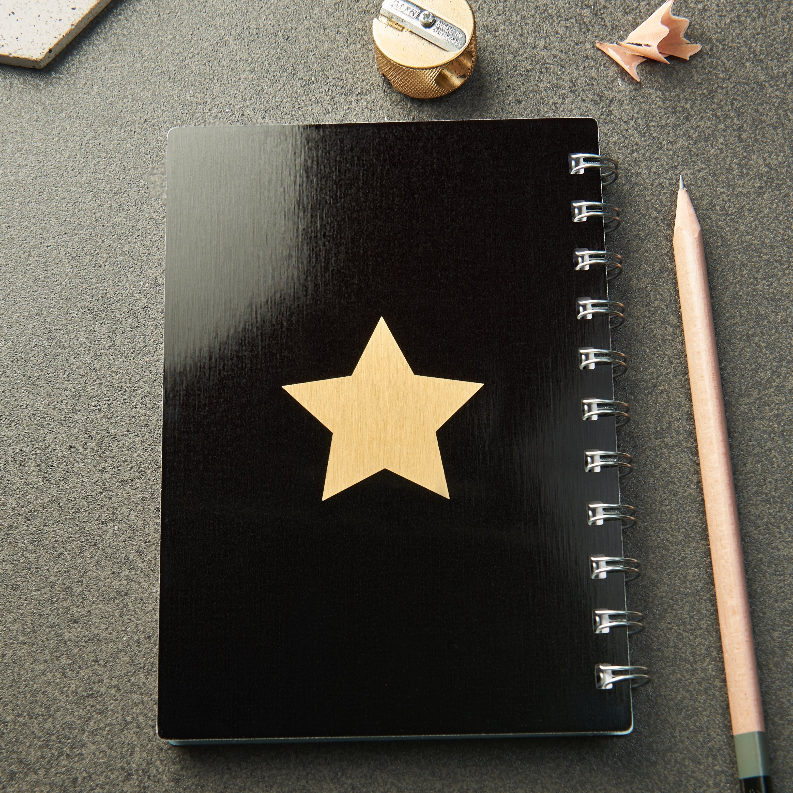 Oakdene Designs Notebooks Personalised Metal Metallic Star Sign Pocket Notebook