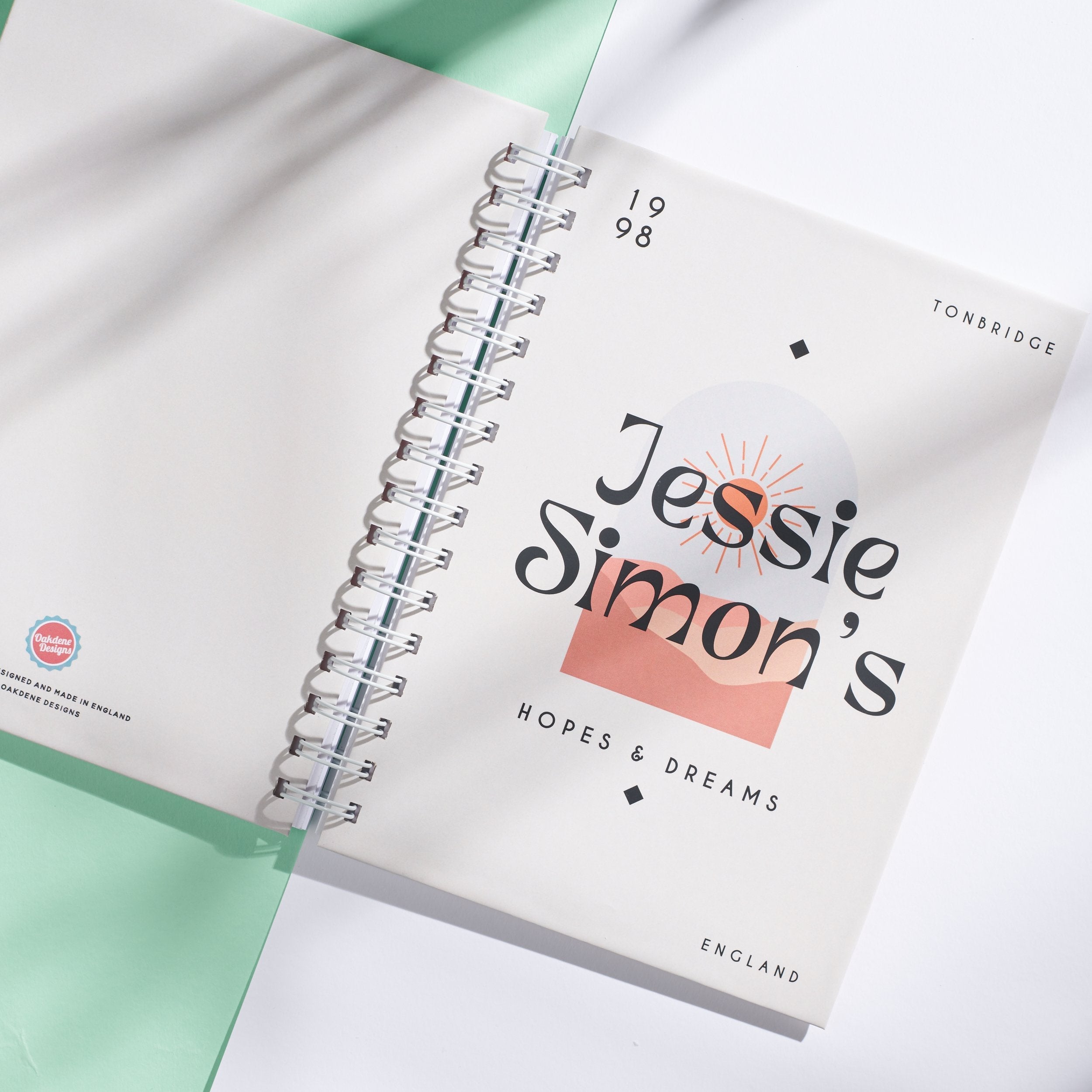 Oakdene Designs Notebooks Personalised Minimalist Hopes And Dreams Notebook