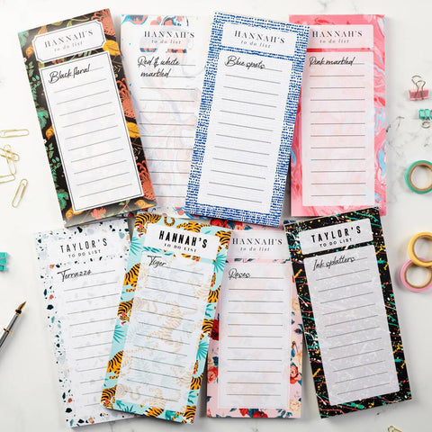 Oakdene Designs Notebooks Personalised Patterned To Do Planner Notepad