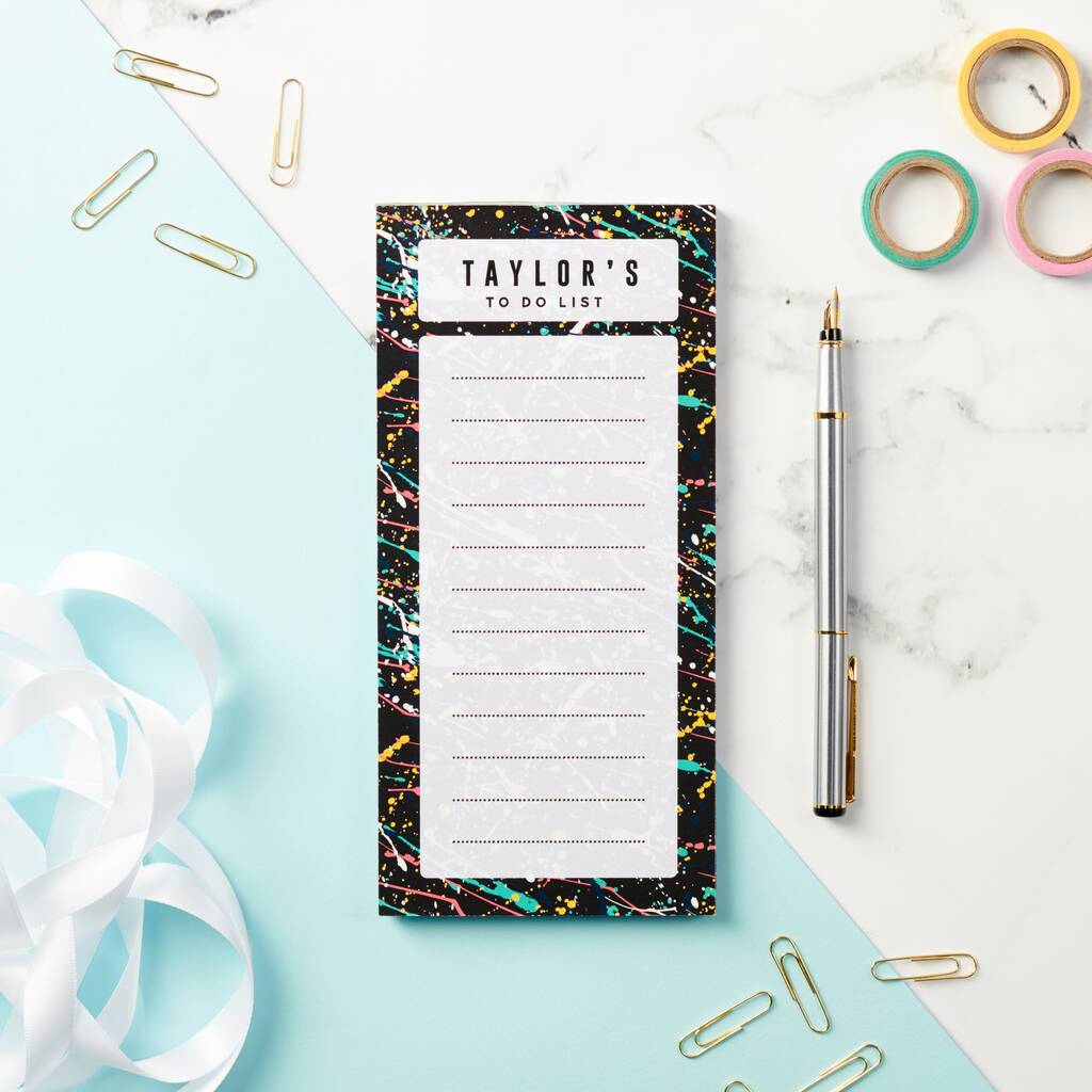 Oakdene Designs Notebooks Personalised Patterned To Do Planner Notepad