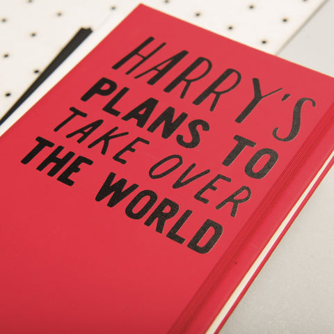 Personalised Plans To Take Over The World Notebook - Oakdene Designs - 2