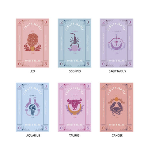Oakdene Designs Notebooks Personalised Zodiac Star Sign Notebook
