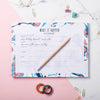Oakdene Designs Notepads Personalised Patterned Weekly Planner Desk Notepad