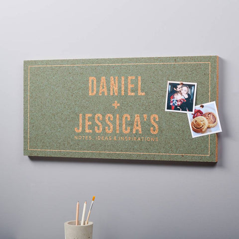 Oakdene Designs Noticeboards Personalised Couples Cork Pin Board