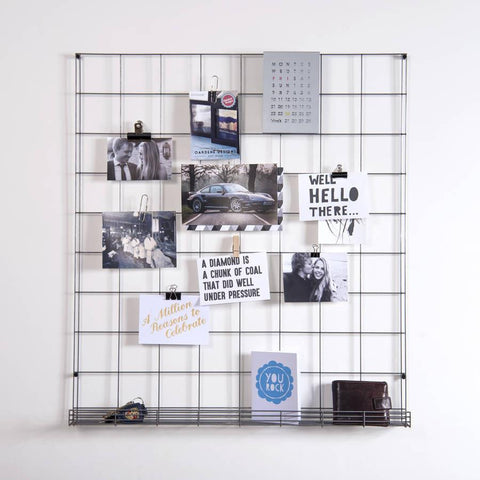 Steel Wire Mesh Notice Board With Shelf - Oakdene Designs - 3