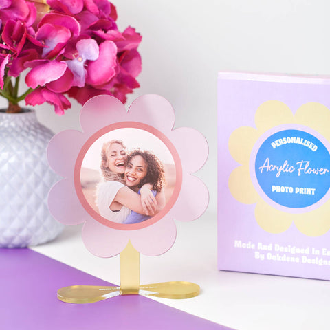 Oakdene Designs Photo Products Personalised Acrylic Flower Photo Print