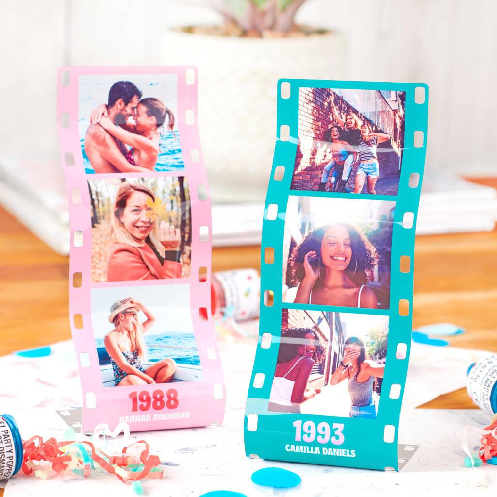 Oakdene Designs Photo Products Personalised Colourful Birthday Photo Reel Print