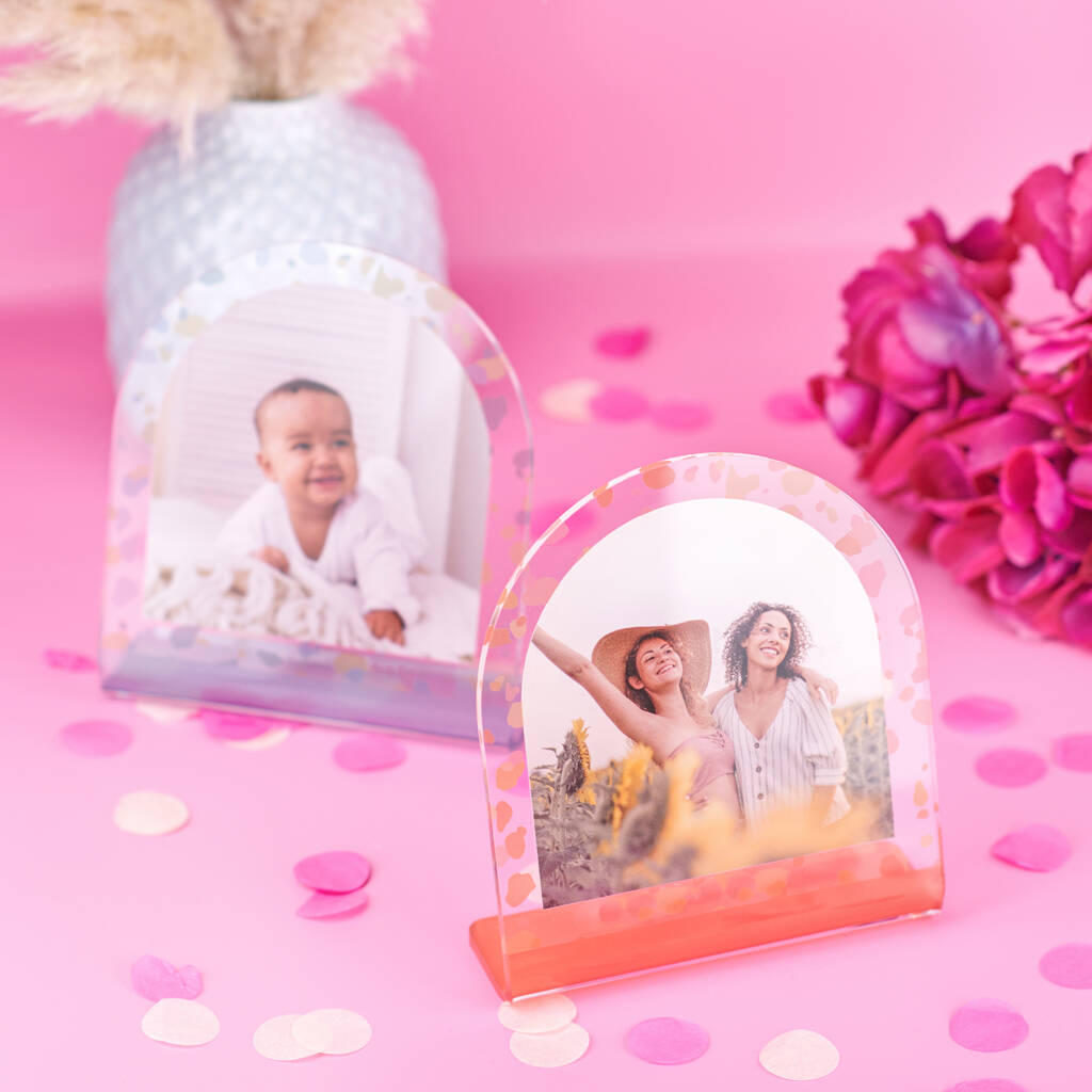 Oakdene Designs Photo Products Personalised Colourful Confetti Acrylic Photo Print