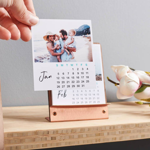 Oakdene Designs Photo Products Personalised Copper And Walnut Photo Calendar