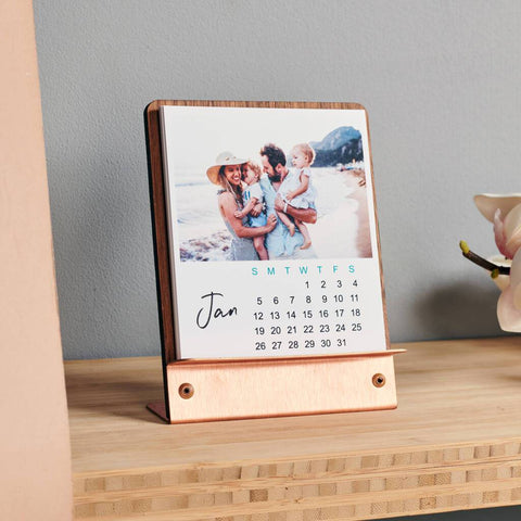 Oakdene Designs Photo Products Personalised Copper And Walnut Photo Calendar