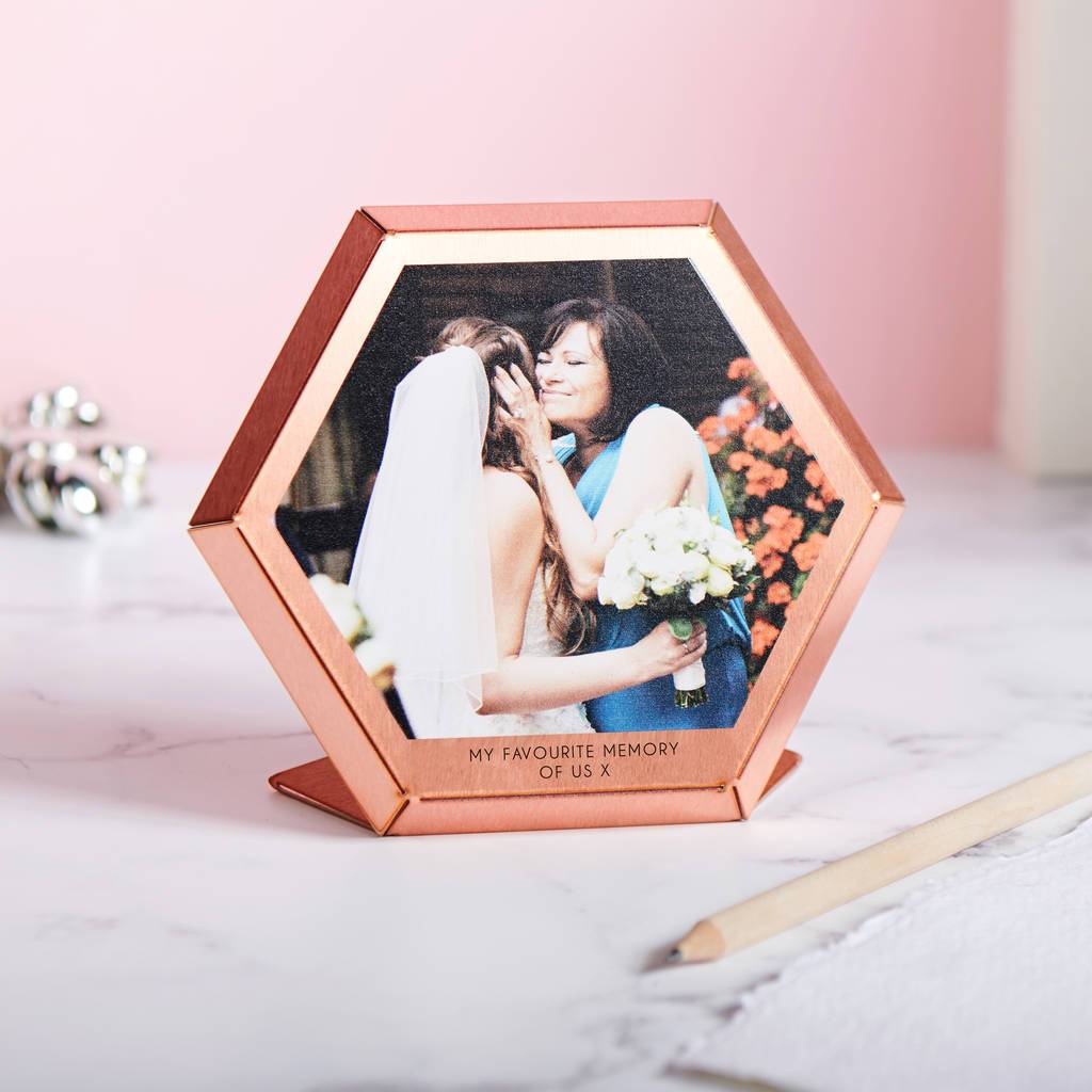 Oakdene Designs Photo Products Personalised Copper Hexagonal Photo Print