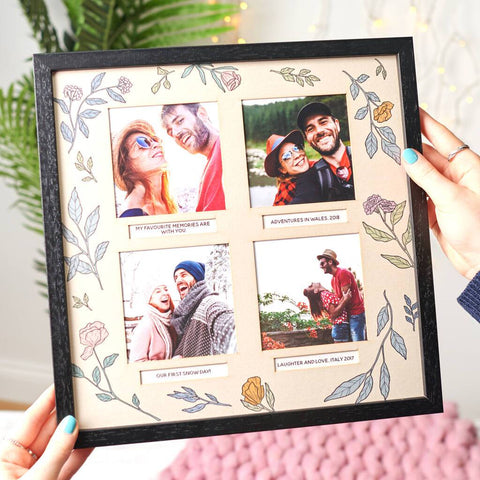 Oakdene Designs Photo Products Personalised Floral Photo Frame