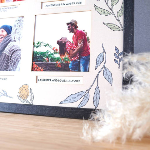 Oakdene Designs Photo Products Personalised Floral Photo Frame