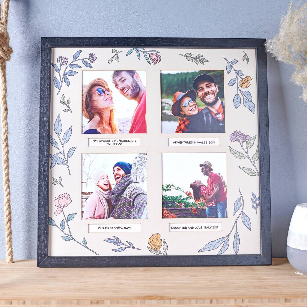 Oakdene Designs Photo Products Personalised Floral Photo Frame