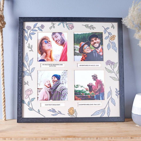 Oakdene Designs Photo Products Personalised Floral Photo Frame