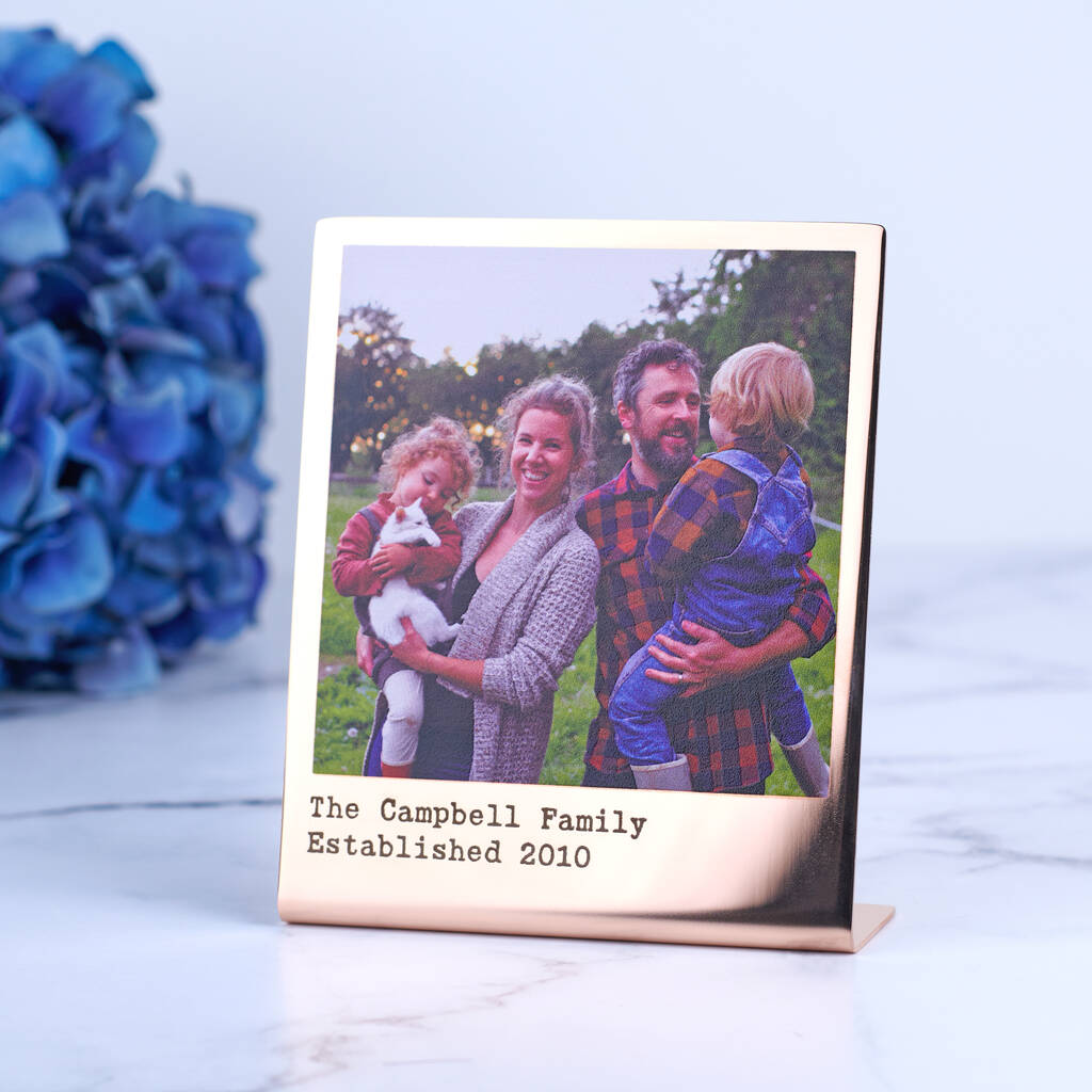 Oakdene Designs Photo Products Personalised Rose Gold Plated Photo Print